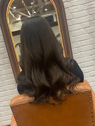 ロング カラー パーマ 久次米智人/艶/美髪 /透明感カラーのヘアスタイル