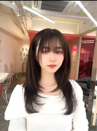 ミディアム 山崎/ボブ縮毛矯正 レイヤー髪質改善のヘアスタイル