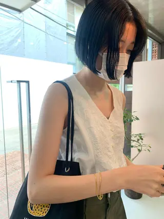 ショート カラー ボブパーマコテ巻き風 パーマNo1深江秀平のヘアスタイル