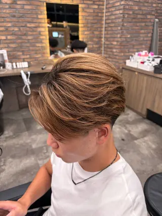 ショート カラー パーマ ヘアアレンジ メンズ キッズ 波巻き/シャドウ/ 特化 福田朝輝のヘアスタイル
