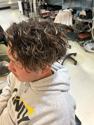 ショート パーマ メンズ 田中 貴也のヘアスタイル