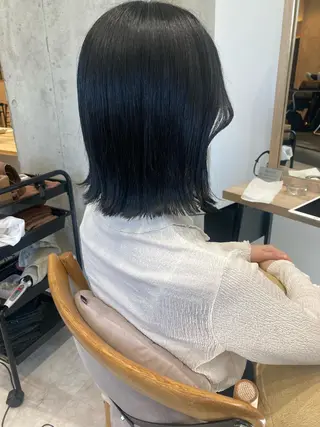 ミディアム ✨色持ちの良い艶 カラー✨蟹江真世のヘアスタイル