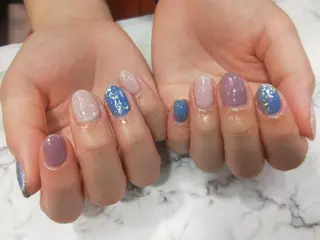 ネイル はばすみれ🎀ﾈｲﾙ 光ﾌｪｲｼｬﾙ ﾍｱのネイルデザイン