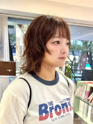 ミディアム パーマ デジタルパーマ 🌀ボブ　萩原　龍のヘアスタイル
