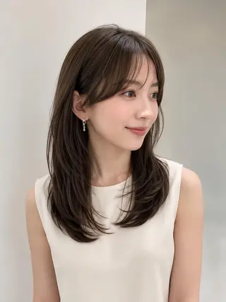 ミディアム _WHITE+ 南海難波店のヘアスタイル