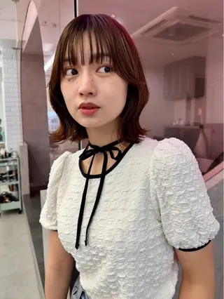 ミディアム カラー レイヤー＆カラー 人気美容師倉崎涼のヘアスタイル