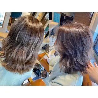 カラー 🩵盛れる顔周り/ 艶カラーemi🩵のヘアスタイル