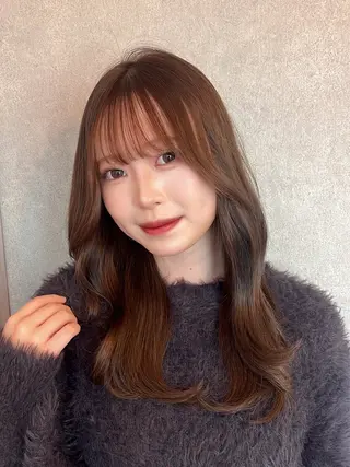 セミロング 🎀しゅな/韓国 レイヤー/うる艶のヘアスタイル