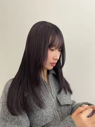 ロング カラー センターパート/カラ ーメッシュ📍ユリのヘアスタイル