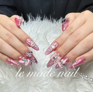 ネイル 🎀kira 長さだし💗モチ最高のネイルデザイン