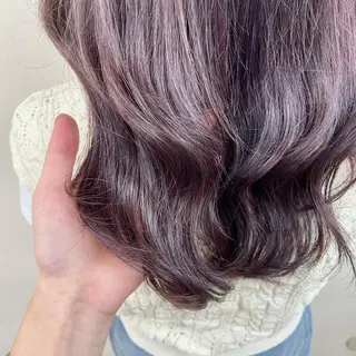 セミロング カラー ヘアアレンジ 💕上野美容師☁ ブリーチ💖サワのヘアスタイル
