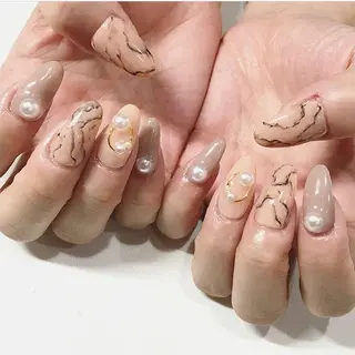 ネイル 渋谷／チップ長さ出し 👑アプレgel-xのネイルデザイン