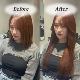 ミディアム 艶髪カラー× エクステ/スズ🎼ᩚのヘアスタイル