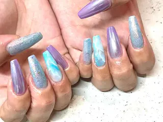 ネイル 韓国/ワンホン/長さ 出しつけ放題🎀のネイルデザイン
