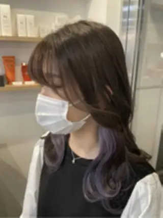 ロング ヘアアレンジ パーマ カラー 【ヘアケア特化型】 newi天王寺のヘアスタイル