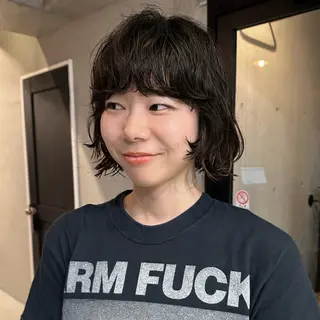 ショート パーマ 前野 日奈のヘアスタイル