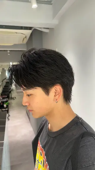 ショート カラー パーマ メンズ 高橋 周のヘアスタイル