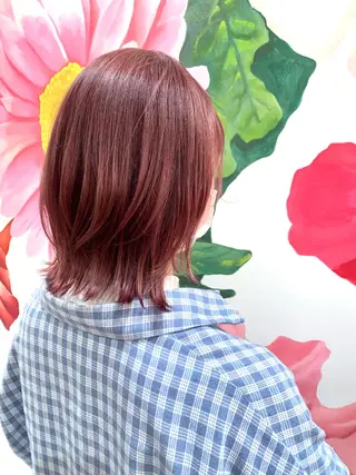 ミディアム カラー 草野ゆずき⌇縮毛矯正 ⌇Wカラー⌇レイヤーのヘアスタイル