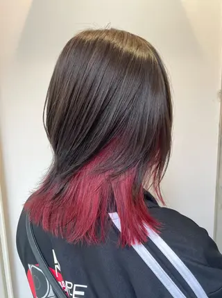 セミロング 暖色カラーボブカット 🍇⛄️佐藤愛里のヘアスタイル