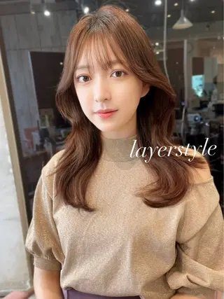 セミロング 似合わせレイヤー モテカラー🤍三科のヘアスタイル