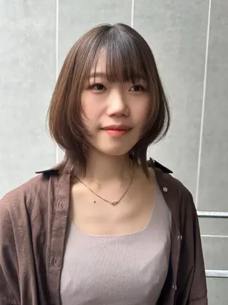 ミディアム カラー パーマ ヘアアレンジ 髪質改善/韓国風 レイヤー/田村祐樹のヘアスタイル