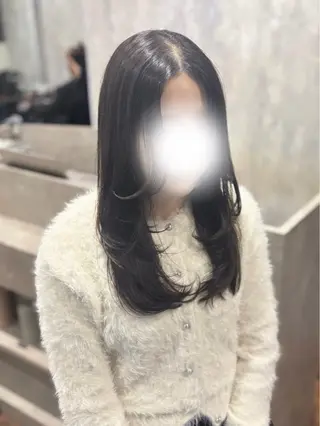 セミロング 詩乃🎀ピンク 暖色系🫧レイヤーのヘアスタイル