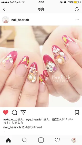 ロング ネイル ネイルHeaRich Noe 野江本店のネイルデザイン