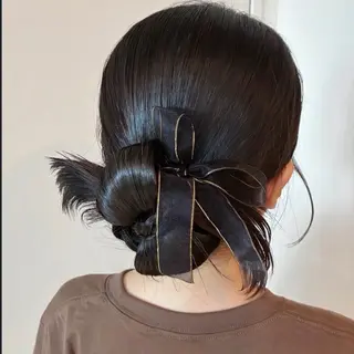 セミロング ヘアアレンジ 表参道/アレンジ💐 /艶カラー/kahoのヘアスタイル