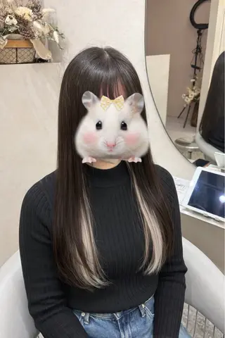 ロング Rio🎀ブリーチ なし透明感♡顔周り♡のヘアスタイル