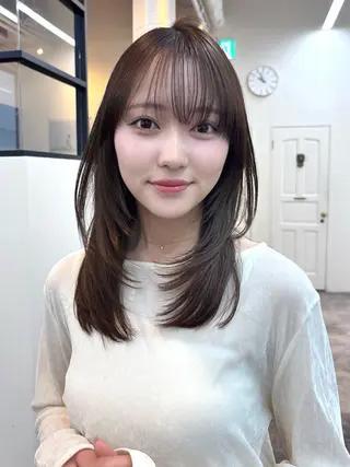 セミロング 清水 陽成のヘアスタイル