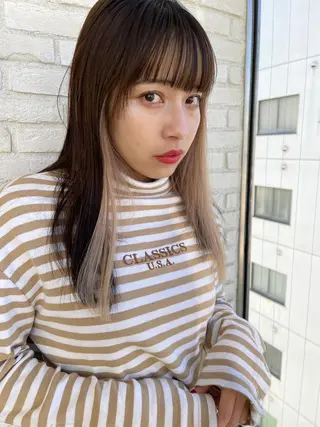 ミディアム カラー ヘアアレンジ 仙台Ｉ韓国レイヤー Ｉ髪質改善Ｉ伊藤拓海のヘアスタイル