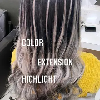 ロング カラー エクステ🩵ブリーチ 韓国ヘア🩵KAEのヘアスタイル