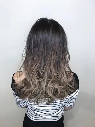 ミディアム カラー 髪質改善カラー韓国風 レイヤーtudaのヘアスタイル