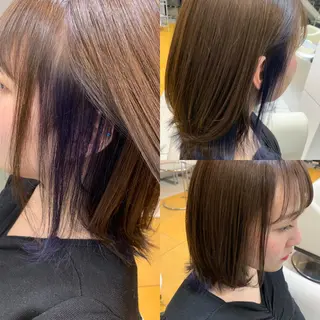 ミディアム カラー 柳川 玲也のヘアスタイル