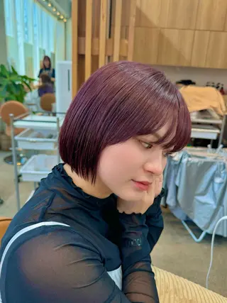 ショート 🧡ボブ/うる艶カラ ー🩵 さくら🌸のヘアスタイル