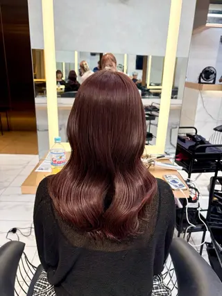 セミロング カラー ハッシュカット 暖色カラー/伊藤菜月のヘアスタイル