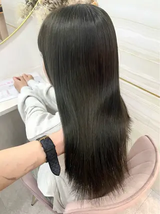 ミディアム カラー あみ/暗髪オリ ーブ特化🍃髪質改善のヘアスタイル