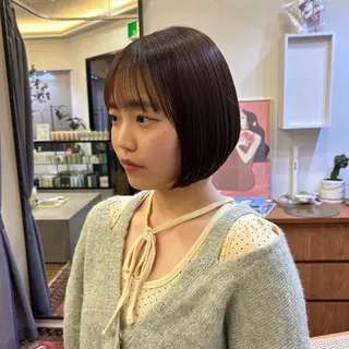 ショート 【透明感カラー/オリ ーブ】カミヤマシオリのヘアスタイル