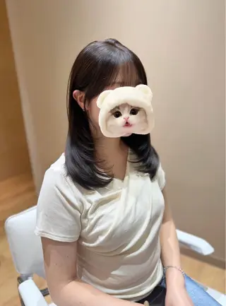 ミディアム カラー minori🤎 韓国モテヘアのヘアスタイル