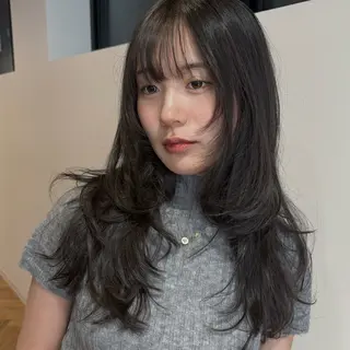 ロング カラー 栄/ミルクティー/ ベージュ/リホナ🧸のヘアスタイル
