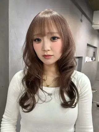 セミロング 【ピンク/ラベンダー 】mao🐩💜のヘアスタイル