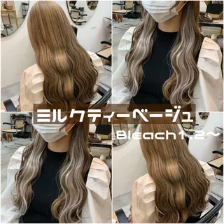 ロング カラー ヘアアレンジ 渋谷🩶ハイトーン 🩶FUMUのヘアスタイル