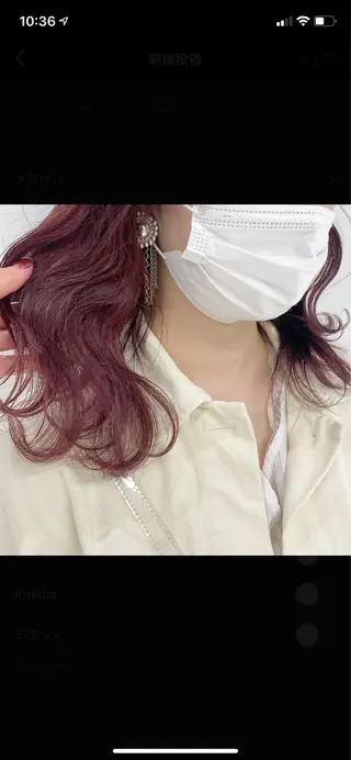セミロング カラー Amelie yunのヘアスタイル
