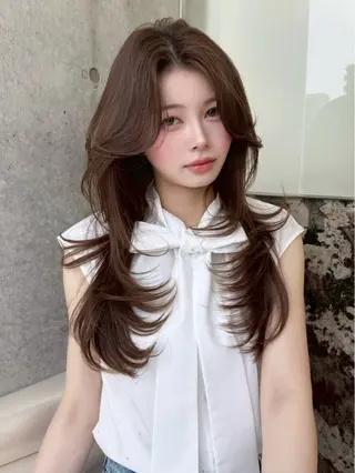 ロング ヘアアレンジ 大宮暗髪カラー🖤 レイヤー特化しょうまのヘアスタイル