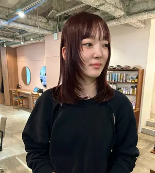 セミロング カラー ヘアアレンジ 🎀suzuna 透明感colorのヘアスタイル