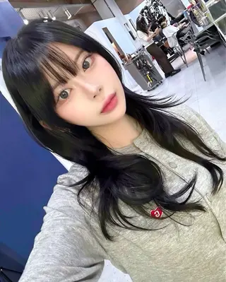 ロング カラー パーマ ヘアアレンジ メンズ キッズ 上品＆韓国風 🥀海心🥀のヘアスタイル