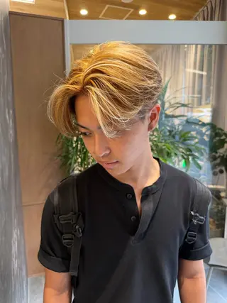 ミディアム カラー パーマ メンズ 💈原宿指名No.1 センターパート💈のヘアスタイル