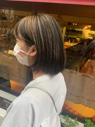 ミディアム カラー ヘアアレンジ 憧れの艶ハイトーンへ 🌙サイダサキのヘアスタイル