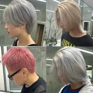 ショート カラー メンズ Acchon/心斎橋 💚ダブルカラーのヘアスタイル