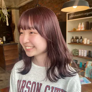 ミディアム カラー 透け感カラー/ momo🦕のヘアスタイル